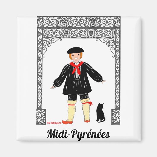 Garçonnet de Midi-Pyrénées, Frankreich Magnet (Vorne)