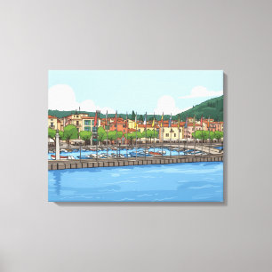 Garda Hafen Blick Leinwanddruck