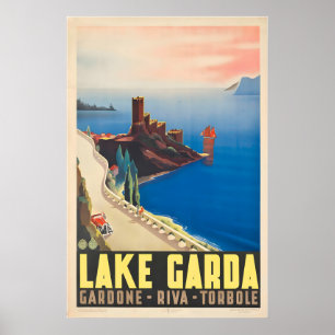 Gardasee Gardone Riva Torbole Vintage Reise Poster