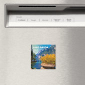 Gardasee & gelbe Blumen Ölgemälde Magnet (In Situ (Geschirrspüler))