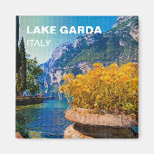 Gardasee & gelbe Blumen Ölgemälde Magnet (Vorne)