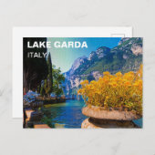 Gardasee & gelbe Blumen Ölgemälde Postkarte (Vorne/Hinten)