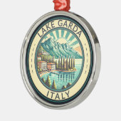 Gardasee - Italien Illustration Reisen Kunst, Dich Ornament Aus Metall (Links)