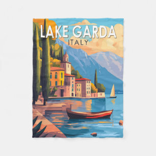 Gardasee Italien Reise Kunst Vintage Fleecedecke