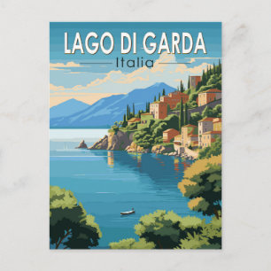 Gardasee Italien Reise Kunst Vintage Postkarte