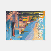 Gardasee - Italien Reise Vintag Fleecedecke (Vorderseite (Horizontal))