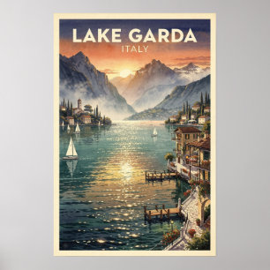 Gardasee Italien Reisen im Vintage-Stil Poster