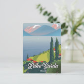 Gardasee Italien Reiseplakat Postkarte (Stehend Vorderseite)