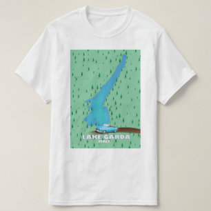Gardasee Italien Reiseposter Karte T-Shirt