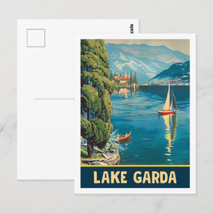 Gardasee Italien Vintage Berühmter Reiseort Postkarte