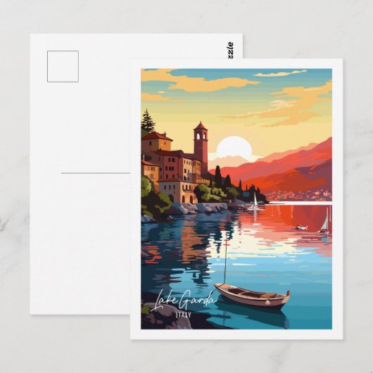 Gardasee Italien Vintage Postkarte (Vorne/Hinten)