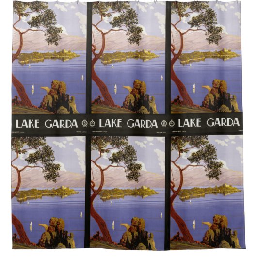 Gardasee Italien Vintage Reisen Duschvorhang (Vorderseite)