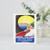 Gardasee Italien Vintage Reisen Plakat Restauriert Postkarte (Stehend Vorderseite)
