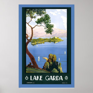 Gardasee Italien Vintage-Reiseplakat-Druck Poster