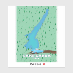 Gardasee - Italienisches Reiseplakat Aufkleber