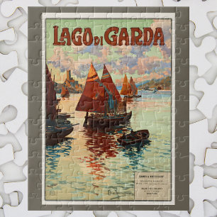 Gardasee, Lago di Garda, Italien Vintage Reise, L Puzzle