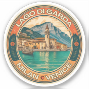 Gardasee - Lago di Garda italienische Familienreis Aufkleber