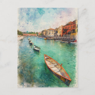 Gardasee (Lago di Garda) - Wasserfarbspritzer Postkarte