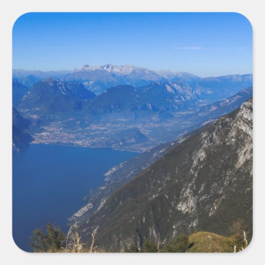 Gardasee Quadratischer Aufkleber (Vorderseite)