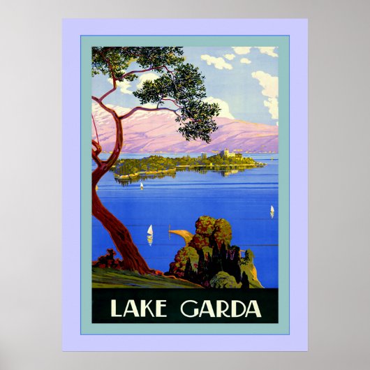 Gardasee ~ Vintage Italienische Reise Poster (Vorne)