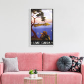 Gardasee Vintage Poster Neu belebt Leinwanddruck (Insitu (Wohnzimmer))