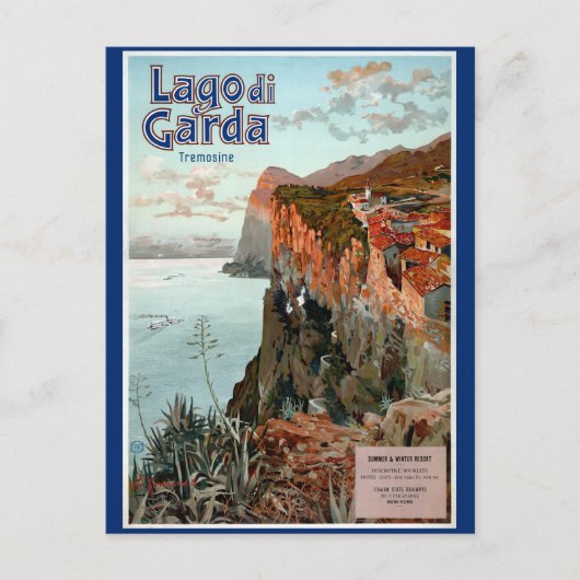 Gardasee Vintage Poster Postkarte (Vorderseite)