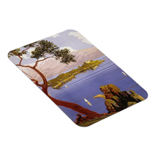 Gardasee Vintage Reiseplakat Magnet (Rechte Seite)