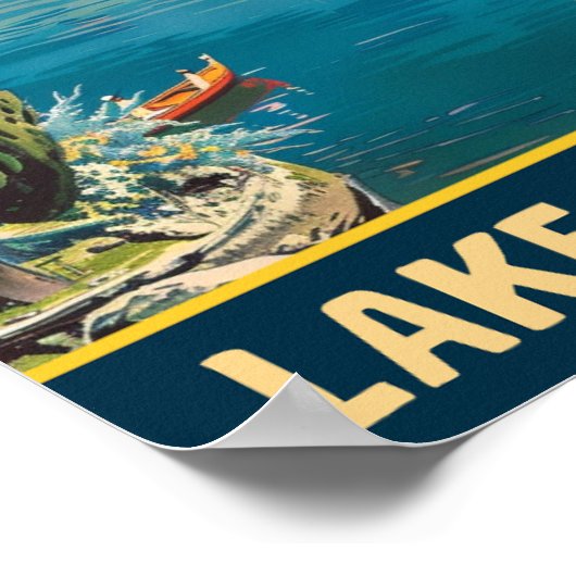 Gardasee Vintager Berg- und Talsee Poster (Ecke)