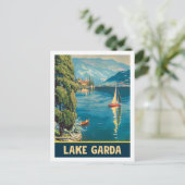 Gardasee Vintager Berg- und Talsee Postkarte (Stehend Vorderseite)