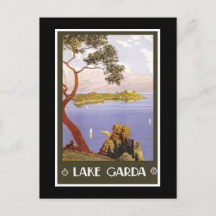 "Gardasee" Vintages italienisches Reiseplakat Postkarte