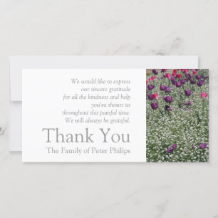 Garden 1 Tulips Beileid Vielen Dank Foto Card 2 Dankeskarte