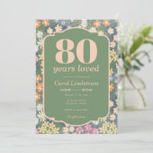 Garden 80 Years Loved Birthday Party Einladung (Stehend Vorderseite)