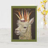 Garden Alpaca Karte (Gelbe Blume)