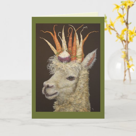 Garden Alpaca Karte (Gelbe Blume)