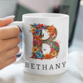Garden Alphabet Letter B Monogram Coffee Tasse