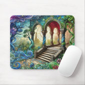 Garden Archway Stairs Lebhafte Fantasy Landschaft Mousepad (Mit Mouse)