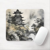 Garden Asian Ink Painting Mousepad (Mit Mouse)