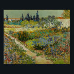 Garden at Arles by Vincent Van Gogh Poster<br><div class="desc">Garden at Arles by Vincent Van Gogh, Oil on Leinwand 1888, ist ein Landschaftsgemälde eines kleinen Fußwegs durch einen ausgedehnten Garten von Blume Betten unter einem sonnigen Himmel, mit Obstbäumen, Schrumpf, Zypressen und ländlich-französischen Gebäude im Hintergrund. Mit abwechslungsreichen Pinselstrichen, die Form, Wachstum und Bewegung der Landschaftsformen vermitteln, die direkt auf...</div>