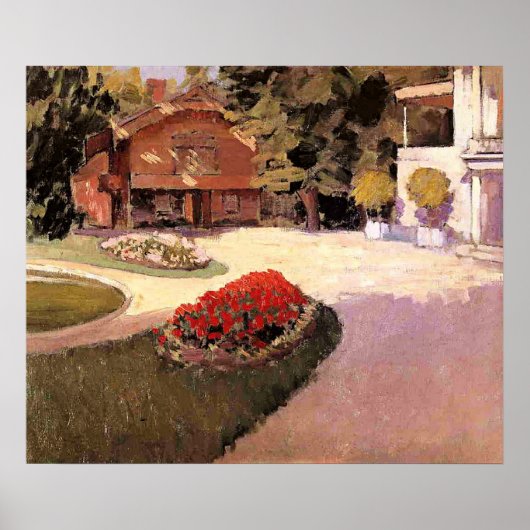 Garden at Yerres, fine art painting, Poster (Vorne)