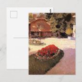 Garden at Yerres, fine art painting, Postkarte (Vorne/Hinten)