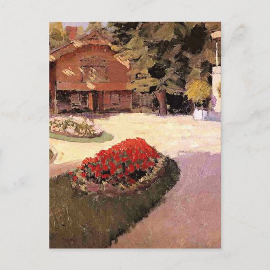 Garden at Yerres, fine art painting, Postkarte (Vorderseite)