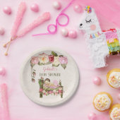 Garden Baby Dusche Bed Rose Girl Pink Ivory Pappteller (Party)