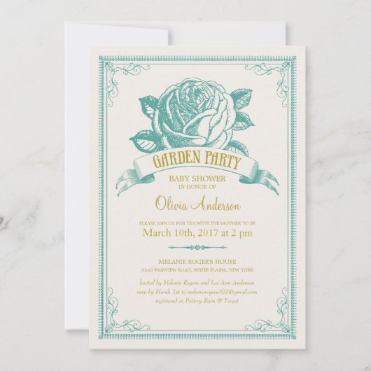 Garden Baby Dusche Einladungen (Vorderseite)