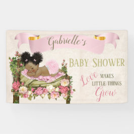 Garden Baby Dusche Girl Schlafbett Rose Banner