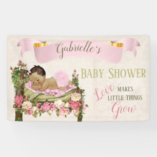 Garden Baby Dusche Girl Schlafbett Rose Banner
