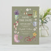 Garden Baby Dusche Save the Date Karte (Stehend Vorderseite)