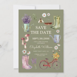 Garden Baby Dusche Save the Date Karte