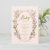 Garden Baby in Bloom Baby Dusche Einladung (Stehend Vorderseite)