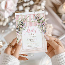 Garden Baby in Bloom Girl Dusche Einladung