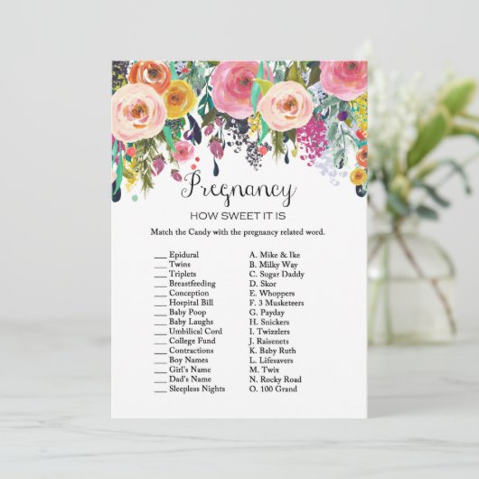 Garden Baby Showgame mit Antwort auf die 12x18 Einladung (Stehend Vorderseite)